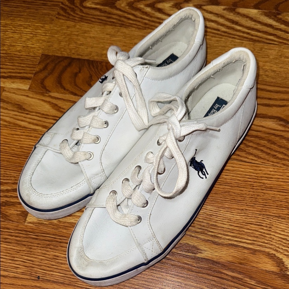 POLO RALPH LAUREN MEN'S White Lace Up SNEAKERS SIZE 10